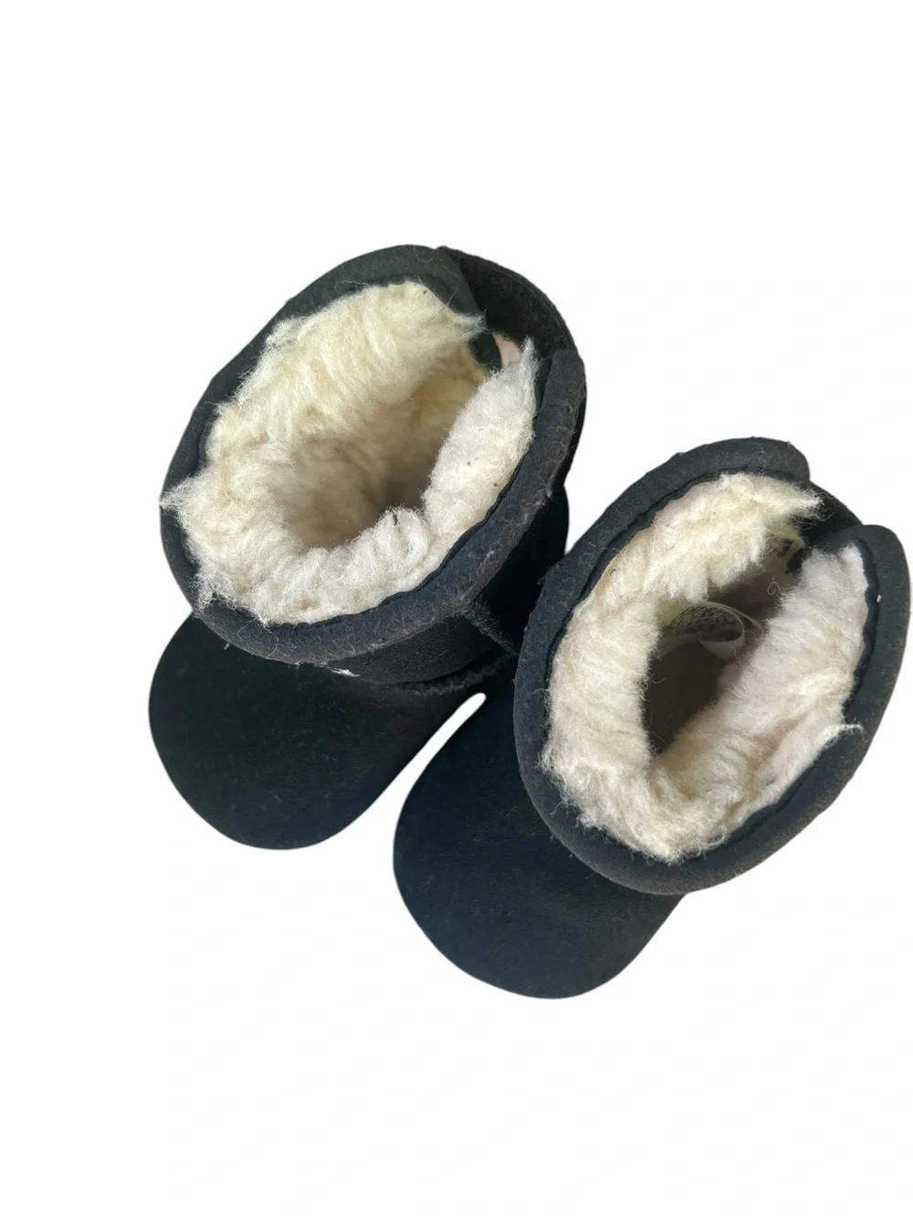 Baby UGG Booties Black Shearling Lined Crib Shoes 0/1